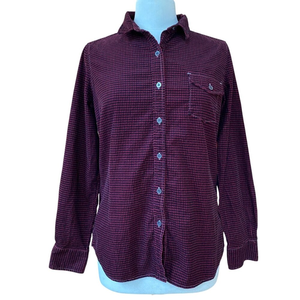 Woolrich Juniper Valley Corduroy Shirt Red Black Checked Countryside Western-M